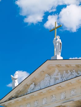 A view of the Vilnius Cathedral in Vilnius, Lithuania