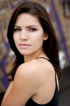 Beautiful Brunette with an edge and darker eye makeup