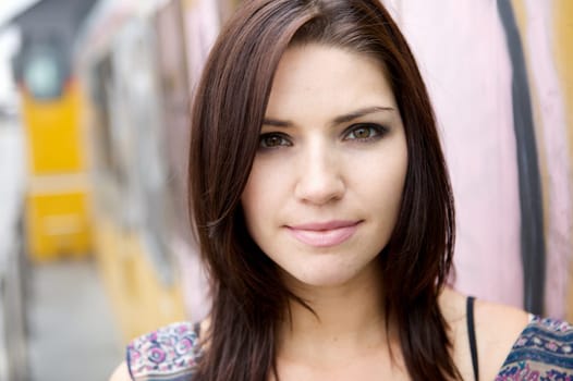 Beautiful Brunette with an edge and darker eye makeup