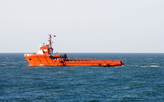 Tugboat is leaving the Port of Rotterdam