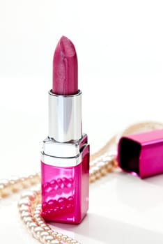 make up object: lipstick over white background
