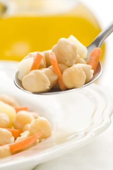 chickpeas delicious homemade carrot and potato dish isolated