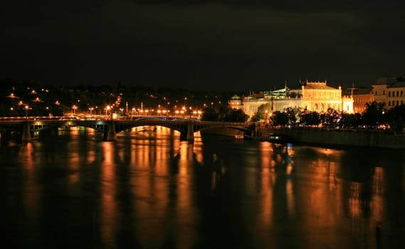 The beautiful Prague City along the River Vltava