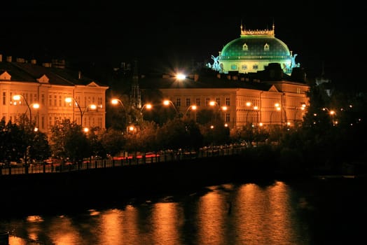 The beautiful Prague City along the River Vltava