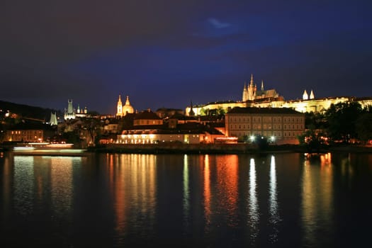 The beautiful Prague City along the River Vltava
