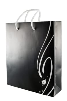 Black shopping bag isolated on white