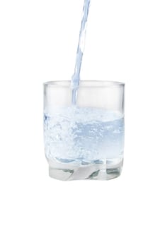 Glass with water isolated on white