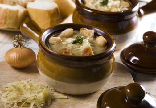 French onion soup with cheese