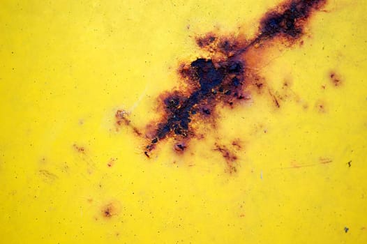 Rusty yellow metal texture. Abstract industrial background.