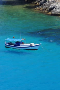 Fishing boat in the Ionian sea Greece
