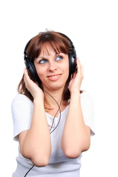 Beautiful young woman Listening to Music