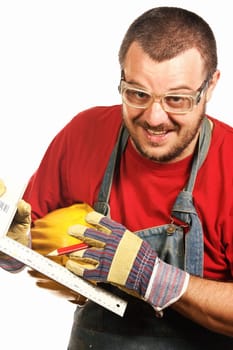 fine close up portrait of caucasian manual worker