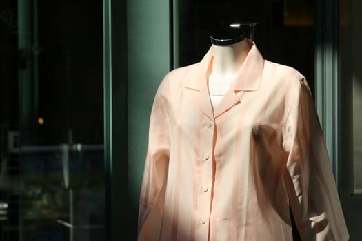 Mannequin in store with clothes