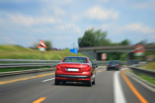 Country Highway with motion blur