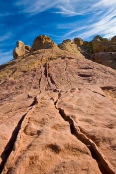 Line in the White Domes rock in Valley Of Fire State Park