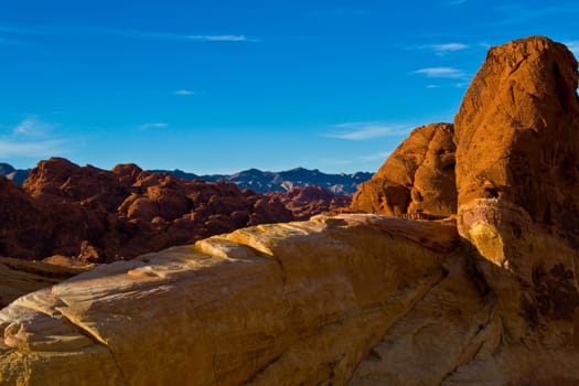 Landscape of White Domes at sunset  in Valley Of Fire State Park
