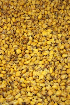 Corn with salty sauce background