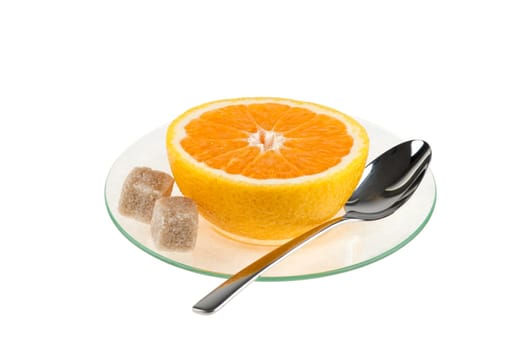 cup of orange, isolated on white background
