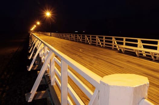 Jetty lights in the evening