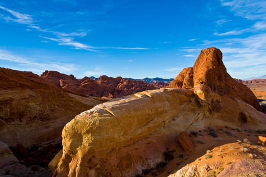 Landscape of White Domes at sunset  in Valley Of Fire State Park
