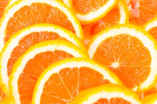 Many sliced oranges