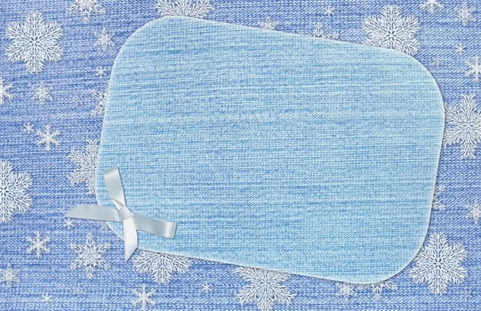 Christmas grunge background with jeans texture