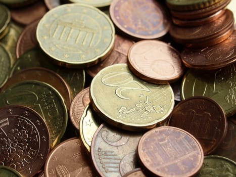 Range of Euro coins useful as a background