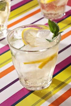 drink series: cold tea with mint and lemon