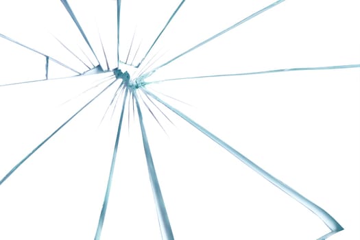 Broken glass background for your images isolated on white with clipping path