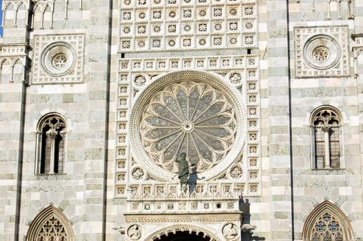 Duomo of Monza facade, rose window detail