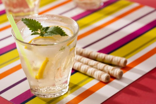 drink series: cold tea with mint and lemon