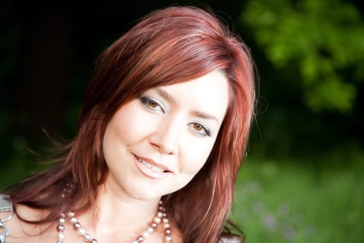 Pretty Woman Close-Up Portrait Outdoors