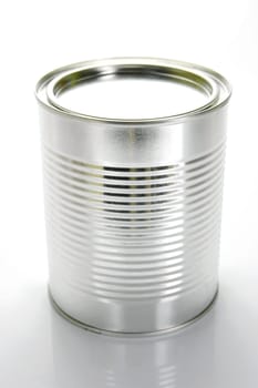 Tin cannisters isolated against a white background