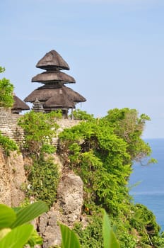 Bali's Uluwatu temple, situated on a cliff overlooking the Indian Ocean