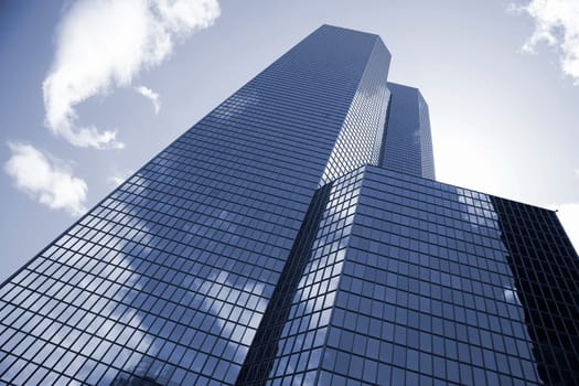 Futuristic corporate office buildings - La Defense, Paris.