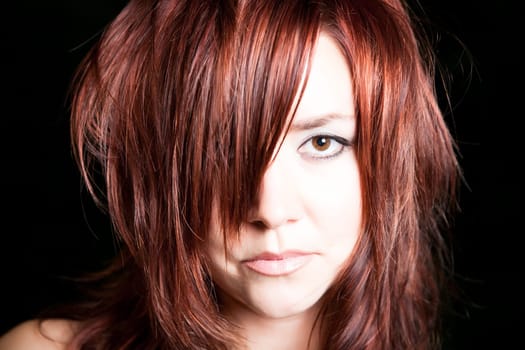 Beauty Woman With Brown Eyes. Close-Up Portrait