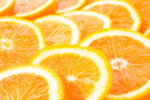 Many sliced oranges