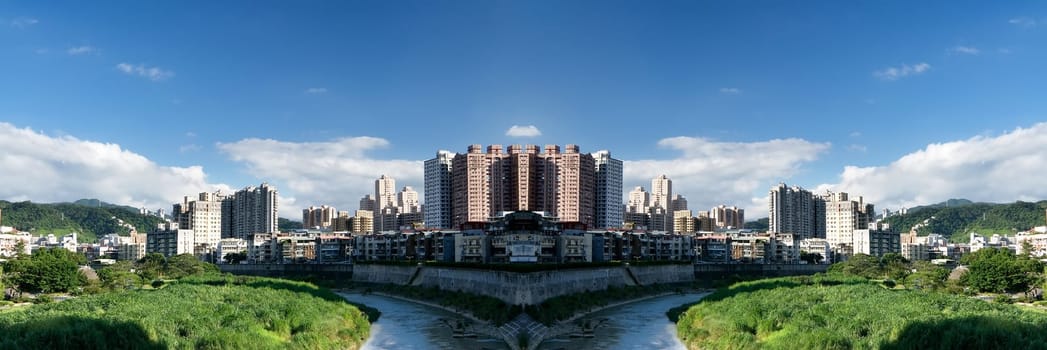 Here is the panoramic city scene of day in Taiwan.