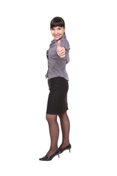 happy businesswoman isolated on white background