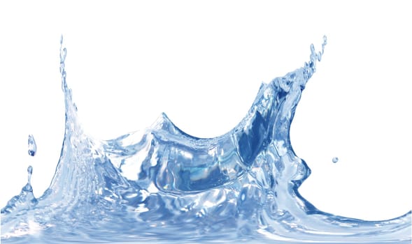 Splashing water abstract background isolated with clipping path