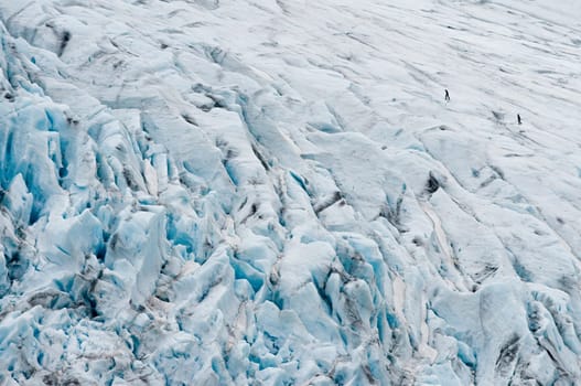 Climbers crossing the Engabreen glacier in Norway