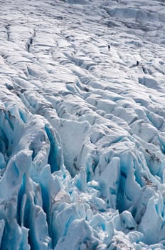 Climbers crossing the Engabreen glacier in Norway