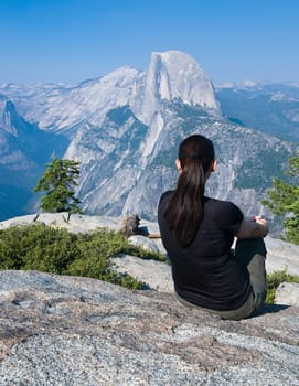 Viewing Half Dome from Glacier Point in Yosemite National Park, California