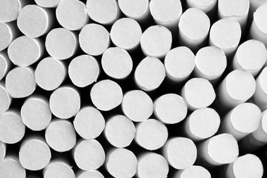Filters of cigarettes close up