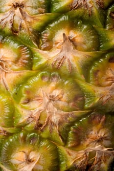 Close-up texture detail of pineapple skin