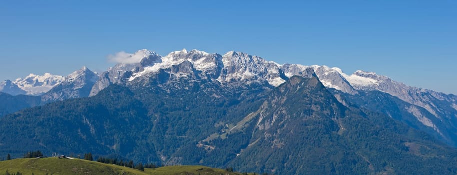 Gosau view from Gosaukamm, beautiful town in Salzkammergut region, Austria