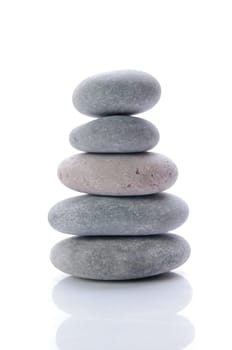 Stacked stones isolated on white
