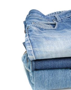 Stack of jeans paints