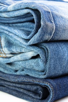 Stack of jeans paints