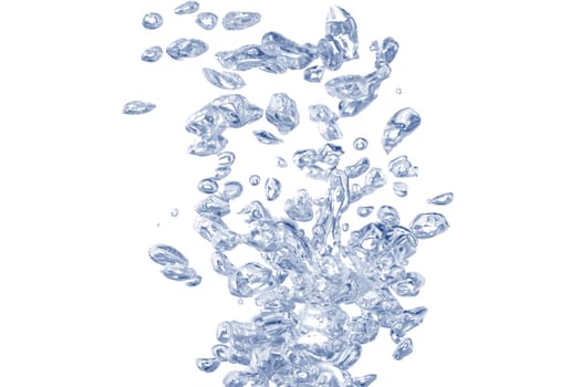 Bubbles in water abstract background isolated with clipping path